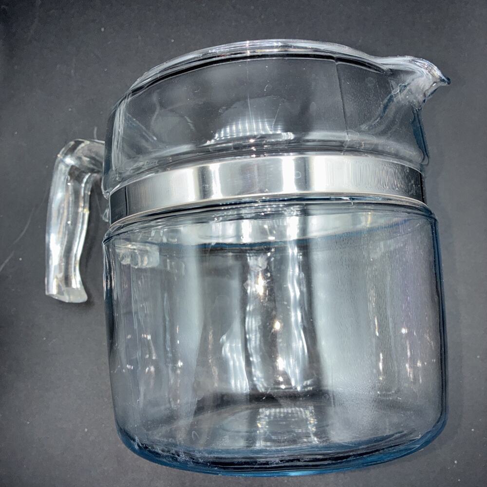 Vintage Pyrex Flameware Glass Percolator 6 Cup Glass Coffee Pot 7756 Blue Tint - Picture 16 of 16